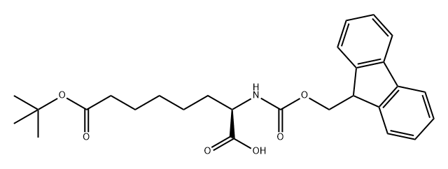 Octanedioic acid, 2-[[(9H-fluoren-9-ylmethoxy)carbonyl]amino]-, 8-(1,1-dimethylethyl) ester, (2R)- Structural