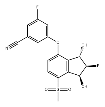 Benzonitrile, 3-fluoro-5-[[(1S,2R,3S)-2-fluoro-2,3-dihydro-1,3-dihydroxy-7-(methylsulfonyl)-1H-inden-4-yl]oxy]- Structural