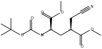 D-Glutamic acid, 4-(cyanomethyl)-N-[(1,1-dimethylethoxy)carbonyl]-, 1,5-dimethyl ester, (4S)-rel- Structural
