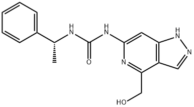 Urea, N-[4-(hydroxymethyl)-1H-pyrazolo[4,3-c]pyridin-6-yl]-N'-[(1R)-1-phenylethyl]- Structural