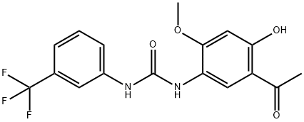 Urea, N-(5-acetyl-4-hydroxy-2-methoxyphenyl)-N'-[3-(trifluoromethyl)phenyl]- Structural