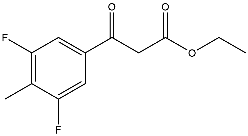Ethyl 3,5-difluoro-4-methyl-β-oxobenzenepropanoate Structural