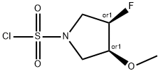 rel-(3R,4S)-3-Fluoro-4-methoxypyrrolidine-1-sulfonyl chloride Structural