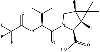 (1R,2S,5S)-3-((S)-3,3-dimethyl-2-(2,2,2-trifluoroacetamido)butanoyl)-6,6-dimethyl-3-azabicyclo[3.1.0]hexane-2-carboxylic acid Structural