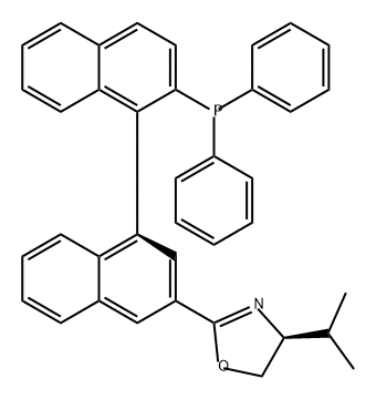 Oxazole, 2-[(1S)-2'-(diphenylphosphino)[1,1'-binaphthalen]-3-yl]-4,5-dihydro-4-(1-methylethyl)-, (4S)- Structural