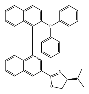 Oxazole, 2-[(1R)-2'-(diphenylphosphino)[1,1'-binaphthalen]-3-yl]-4,5-dihydro-4-(1-methylethyl)-, (4R)- Structural