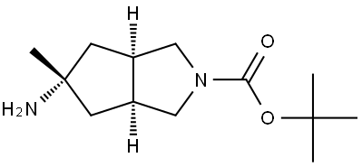 rel-1,1-Dimethylethyl (3aR,6aS)-5-aminohexahydro-5-methylcyclopenta[c]pyrrole-2(1H)-carboxylate Structural