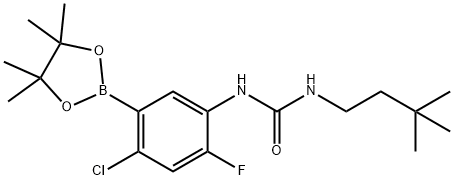 Urea, N-[4-chloro-2-fluoro-5-(4,4,5,5-tetramethyl-1,3,2-dioxaborolan-2-yl)phenyl]-N'-(3,3-dimethylbutyl)- Structural
