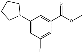 Benzoic acid, 3-fluoro-5-(1-pyrrolidinyl)-, methyl ester Structural
