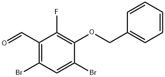 Benzaldehyde, 4,6-dibromo-2-fluoro-3-(phenylmethoxy)- Structural