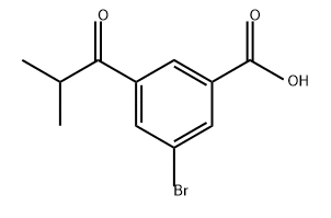 Benzoic acid, 3-bromo-5-(2-methyl-1-oxopropyl)- Structural