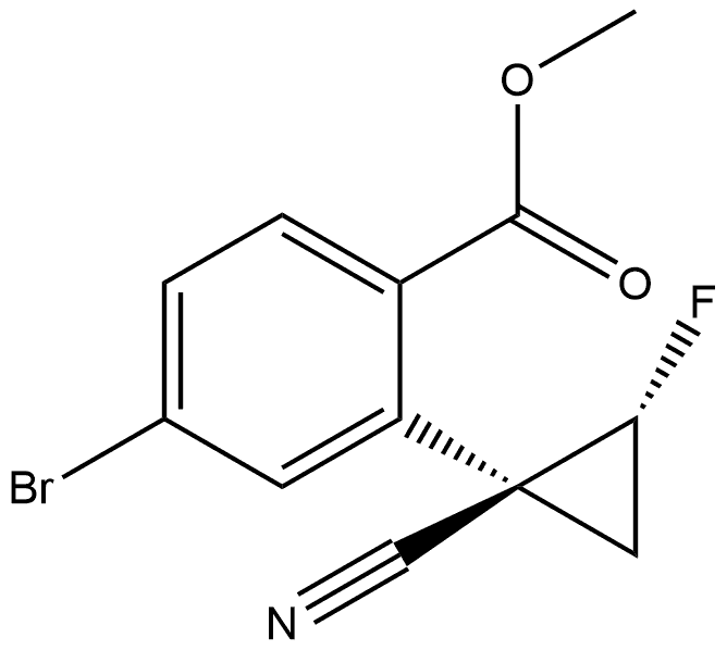 rel-Methyl 4-bromo-2-((1R,2R)-1-cyano-2-fluorocyclopropyl)benzoate Structural