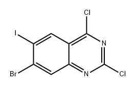 Quinazoline, 7-bromo-2,4-dichloro-6-iodo- Structural