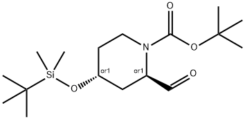 rel-1,1-Dimethylethyl (2R,4R)-4-[[(1,1-dimethylethyl)dimethylsilyl]oxy]-2-formyl-1-piperidinecarboxylate Structural