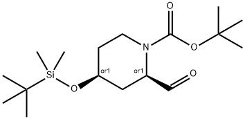 rel-1,1-Dimethylethyl (2R,4S)-4-[[(1,1-dimethylethyl)dimethylsilyl]oxy]-2-formyl-1-piperidinecarboxylate Structural