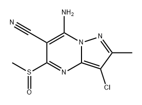 Pyrazolo[1,5-a]pyrimidine-6-carbonitrile, 7-amino-3-chloro-2-methyl-5-(methylsulfinyl)- Structural