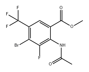 Benzoic acid, 2-(acetylamino)-4-bromo-3-fluoro-5-(trifluoromethyl)-, methyl ester Structural
