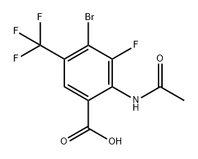 Benzoic acid, 2-(acetylamino)-4-bromo-3-fluoro-5-(trifluoromethyl)- Structural