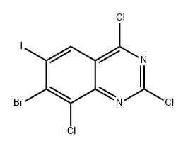 Quinazoline, 7-bromo-2,4,8-trichloro-6-iodo- Structural