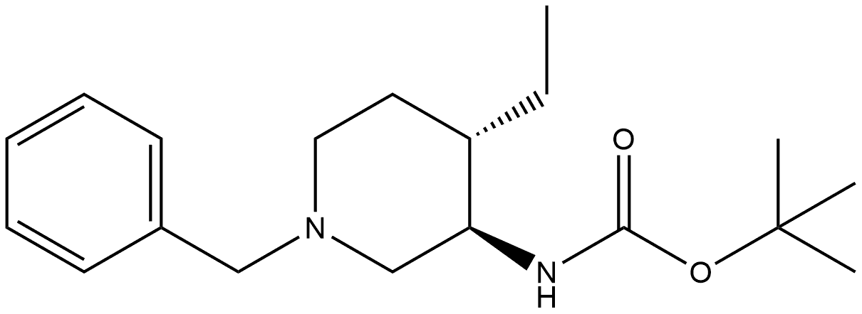 rel-1,1-Dimethylethyl N-[(3R,4S)-4-ethyl-1-(phenylmethyl)-3-piperidinyl]carbamate Structural