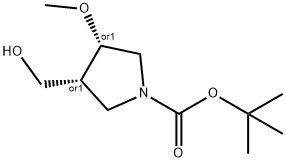 rel-1,1-Dimethylethyl (3R,4S)-3-(hydroxymethyl)-4-methoxy-1-pyrrolidinecarboxylate Structural