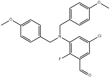 Benzaldehyde, 3-[bis[(4-methoxyphenyl)methyl]amino]-5-chloro-2-fluoro- Structural