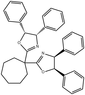Oxazole, 2,2'-cycloheptylidenebis[4,5-dihydro-4,5-diphenyl-, (4S,4'S,5R,5'R)- Structural