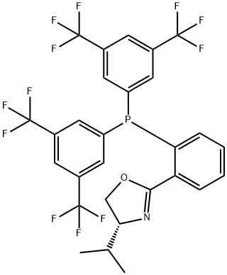 Oxazole, 2-[2-[bis[3,5-bis(trifluoromethyl)phenyl]phosphino]phenyl]-4,5-dihydro-4-(1-methylethyl)-, (4R)- Structural