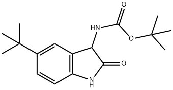 Carbamic acid, N-[5-(1,1-dimethylethyl)-2,3-dihydro-2-oxo-1H-indol-3-yl]-, 1,1-dimethylethyl ester Structural