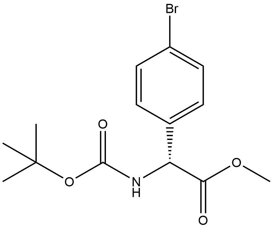 Benzeneacetic acid, 4-bromo-α-[[(1,1-dimethylethoxy)carbonyl]amino]-, methyl ester, (αR)- Structural