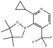 Pyrimidine, 4-cyclopropyl-5-(4,4,5,5-tetramethyl-1,3,2-dioxaborolan-2-yl)-6-(trifluoromethyl)- Structural