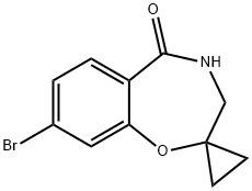 Spiro[1,4-benzoxazepine-2(5H),1'-cyclopropan]-5-one, 8-bromo-3,4-dihydro- Structural