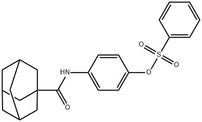 Tricyclo[3.3.1.13,7]decane-1-carboxamide, N-[4-[(phenylsulfonyl)oxy]phenyl]- Structural