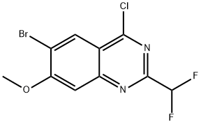 Quinazoline, 6-bromo-4-chloro-2-(difluoromethyl)-7-methoxy- Structural