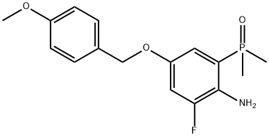 Benzenamine, 2-(dimethylphosphinyl)-6-fluoro-4-[(4-methoxyphenyl)methoxy]- Structural