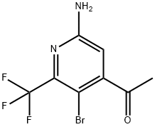 Ethanone, 1-[6-amino-3-bromo-2-(trifluoromethyl)-4-pyridinyl]- Structural