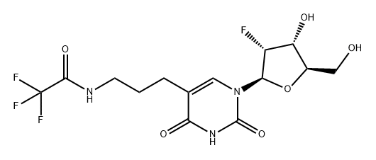 Uridine, 2'-deoxy-2'-fluoro-5-[3-[(2,2,2-trifluoroacetyl)amino]propyl]- Structural