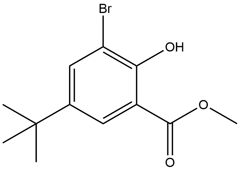 Methyl 3-bromo-5-(tert-butyl)-2-hydroxybenzoate Structural