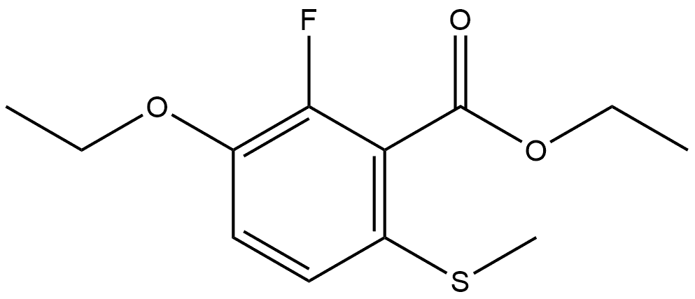 Ethyl 3-ethoxy-2-fluoro-6-(methylthio)benzoate Structural