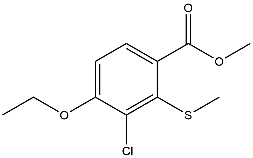 Methyl 3-chloro-4-ethoxy-2-(methylthio)benzoate Structural
