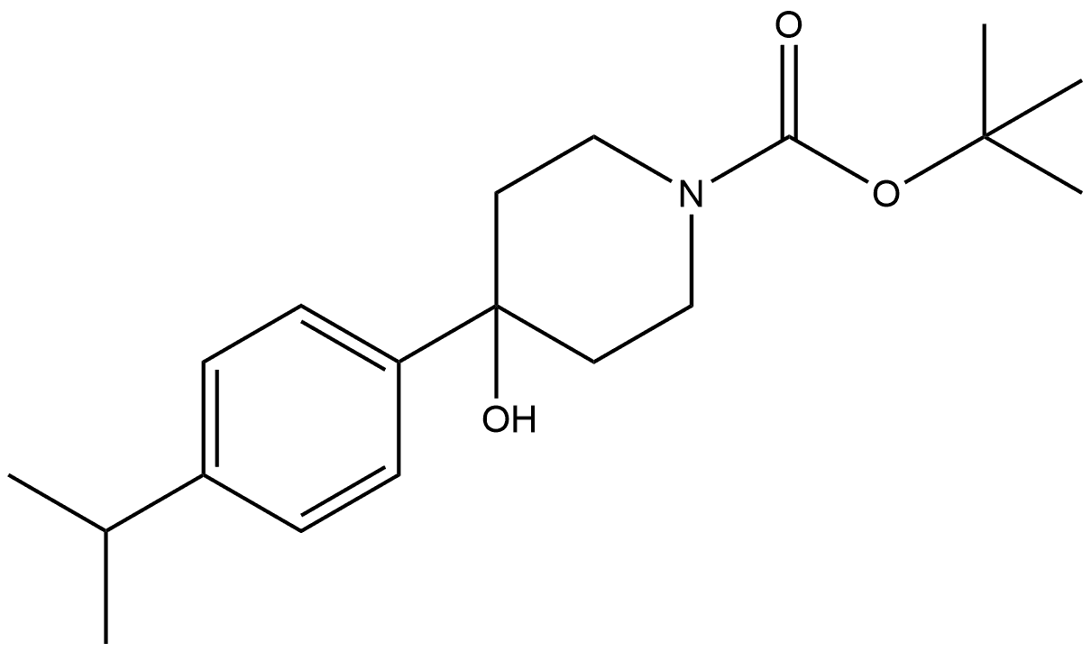 tert-butyl 4-hydroxy-4-(4-isopropylphenyl)piperidine-1-carboxylate Structural