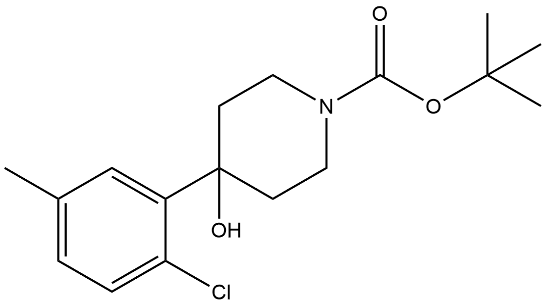 tert-butyl 4-(2-chloro-5-methylphenyl)-4-hydroxypiperidine-1-carboxylate Structural