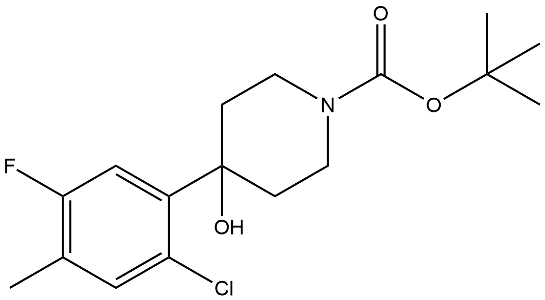 tert-butyl 4-(2-chloro-5-fluoro-4-methylphenyl)-4-hydroxypiperidine-1-carboxylate Structural