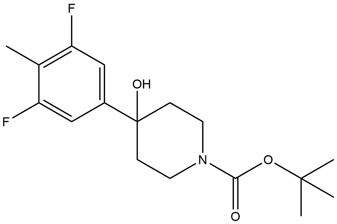tert-butyl 4-(3,5-difluoro-4-methylphenyl)-4-hydroxypiperidine-1-carboxylate Structural