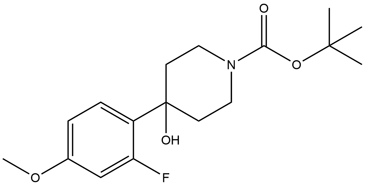 tert-butyl 4-(2-fluoro-4-methoxyphenyl)-4-hydroxypiperidine-1-carboxylate Structural