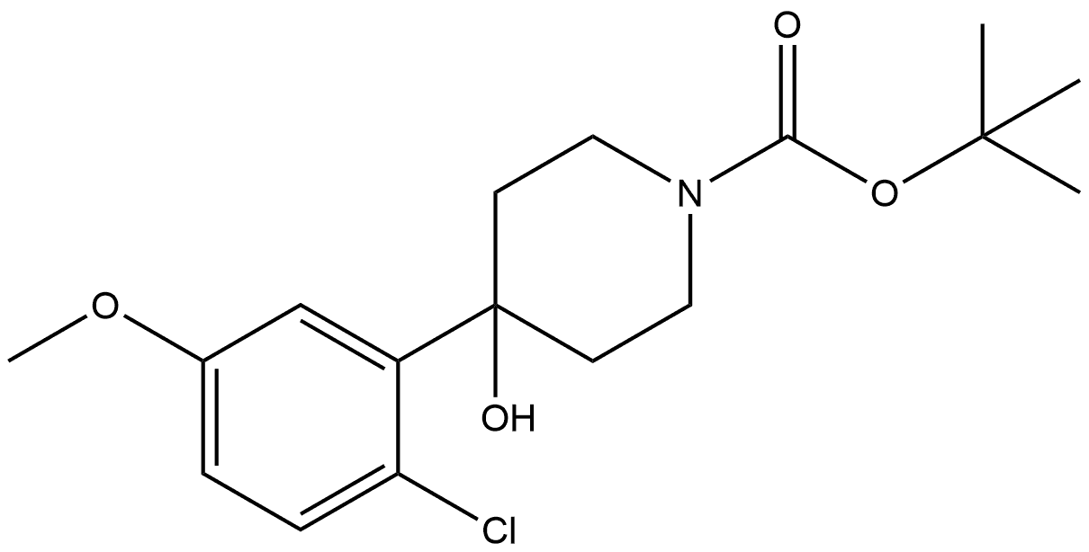 tert-butyl 4-(2-chloro-5-methoxyphenyl)-4-hydroxypiperidine-1-carboxylate Structural