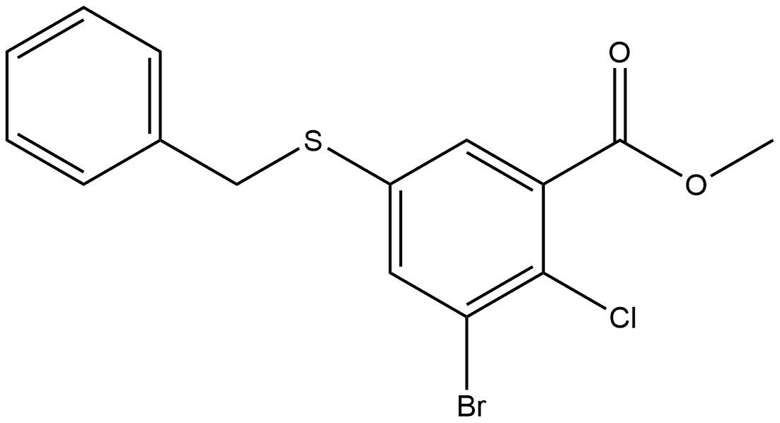 methyl 5-(benzylthio)-3-bromo-2-chlorobenzoate Structural