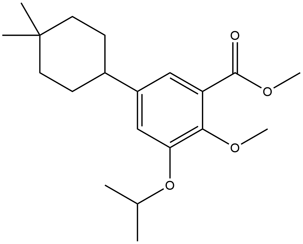 methyl 5-(4,4-dimethylcyclohexyl)-3-isopropoxy-2-methoxybenzoate Structural