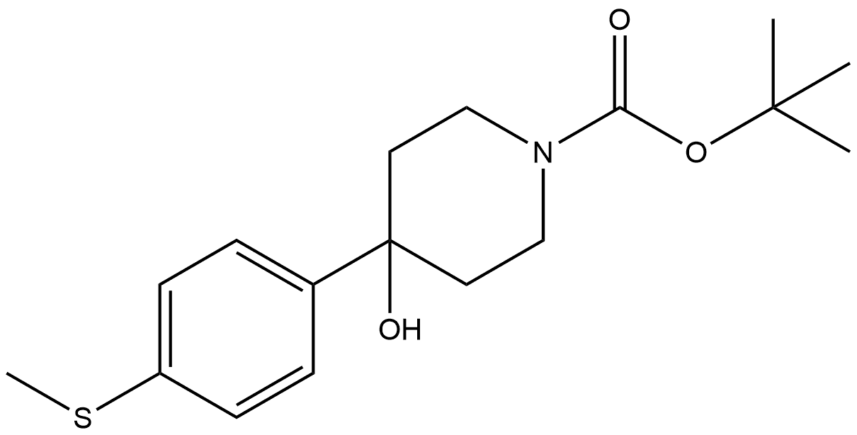 tert-butyl 4-hydroxy-4-(4-(methylthio)phenyl)piperidine-1-carboxylate Structural