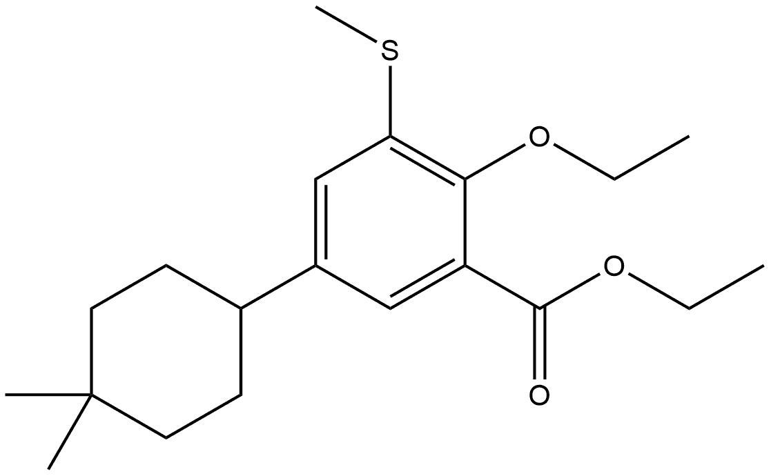 ethyl 5-(4,4-dimethylcyclohexyl)-2-ethoxy-3-(methylthio)benzoate Structural